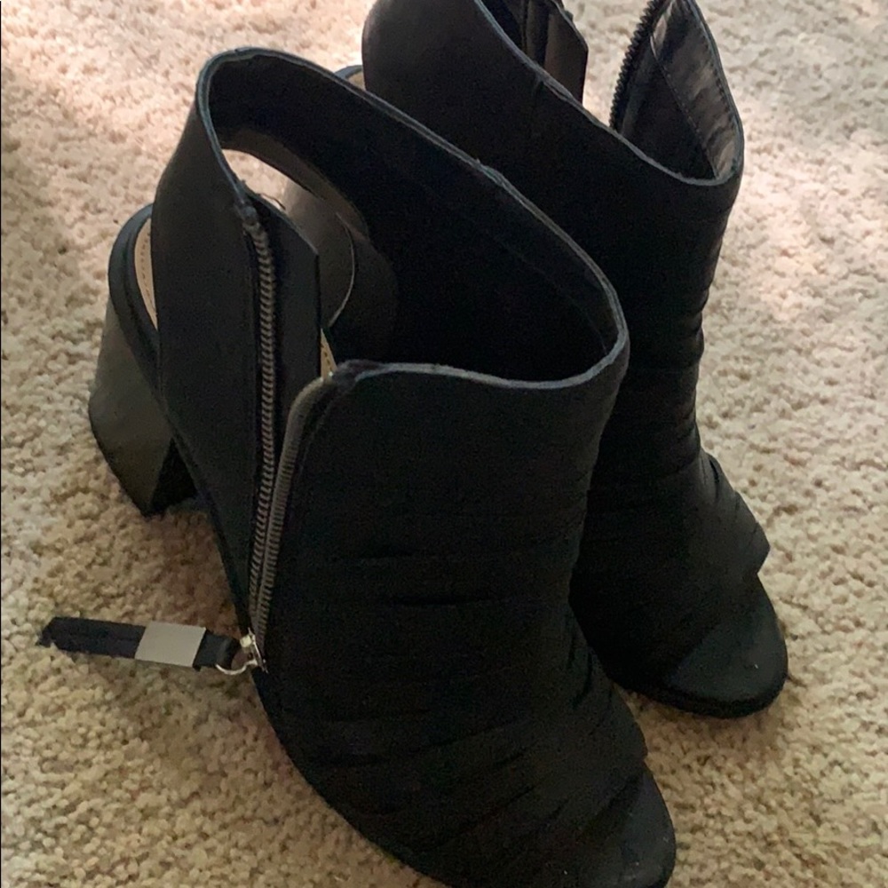 Black Peek-a-Boo heels